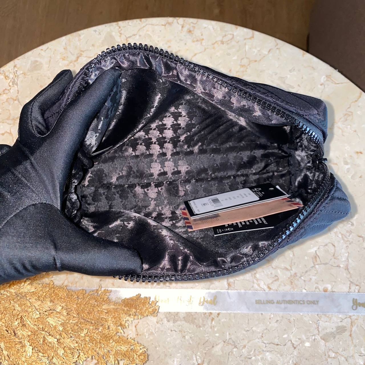 Karl Lagerfeld Quilted Nylon Cosmetic Case Black