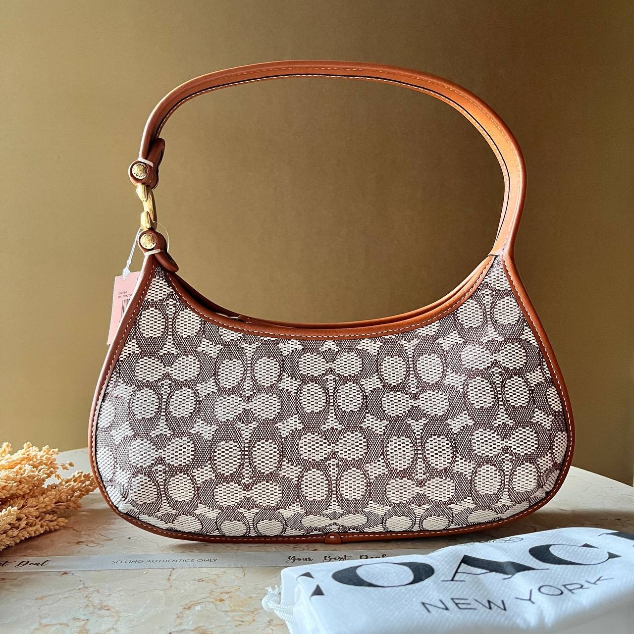 Coach Signature Jacquard Eve Shoulder Bag 