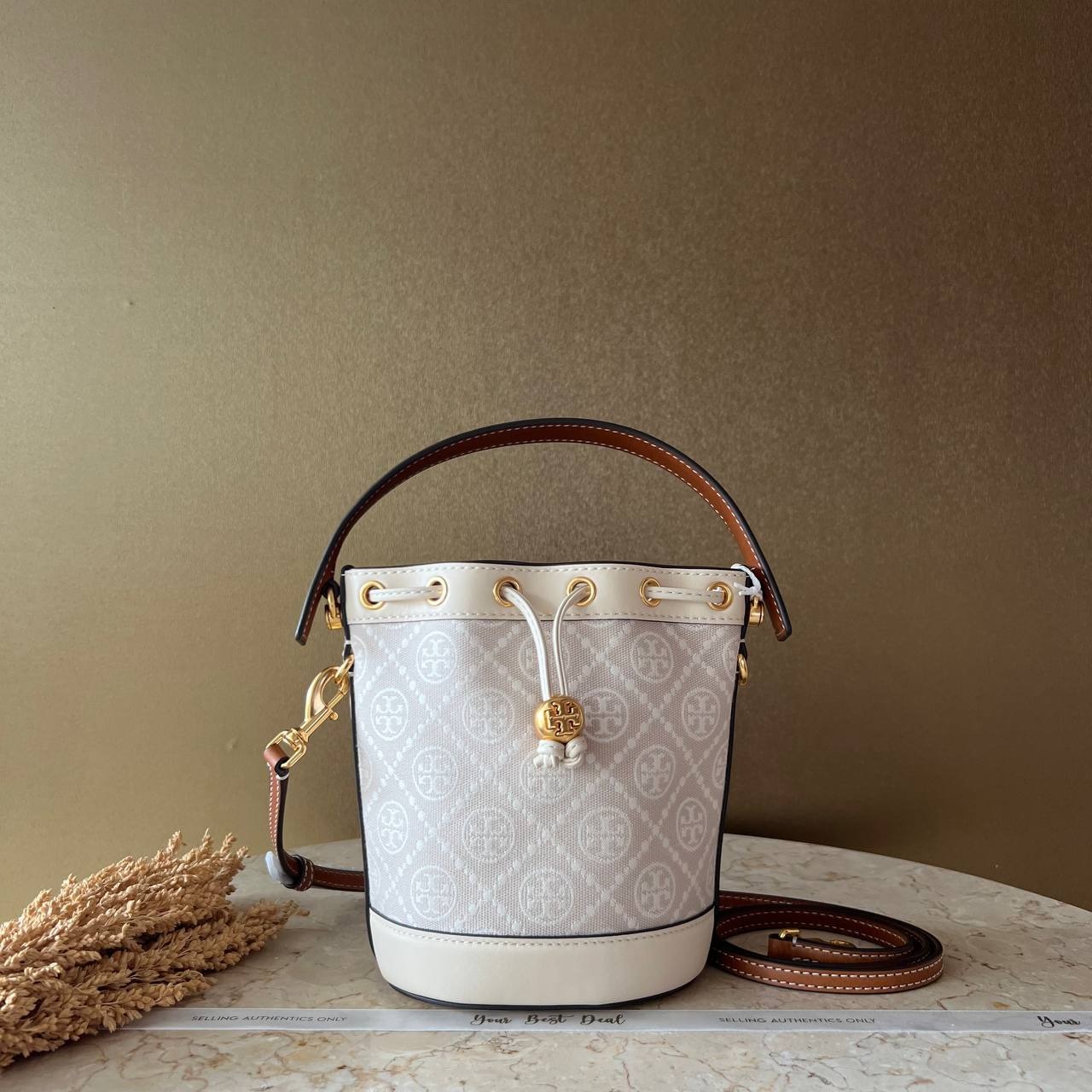 Tory Burch T Monogram Mini Bucket Bag