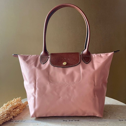 Longchamp Le Pliage Green Medium Long Handle