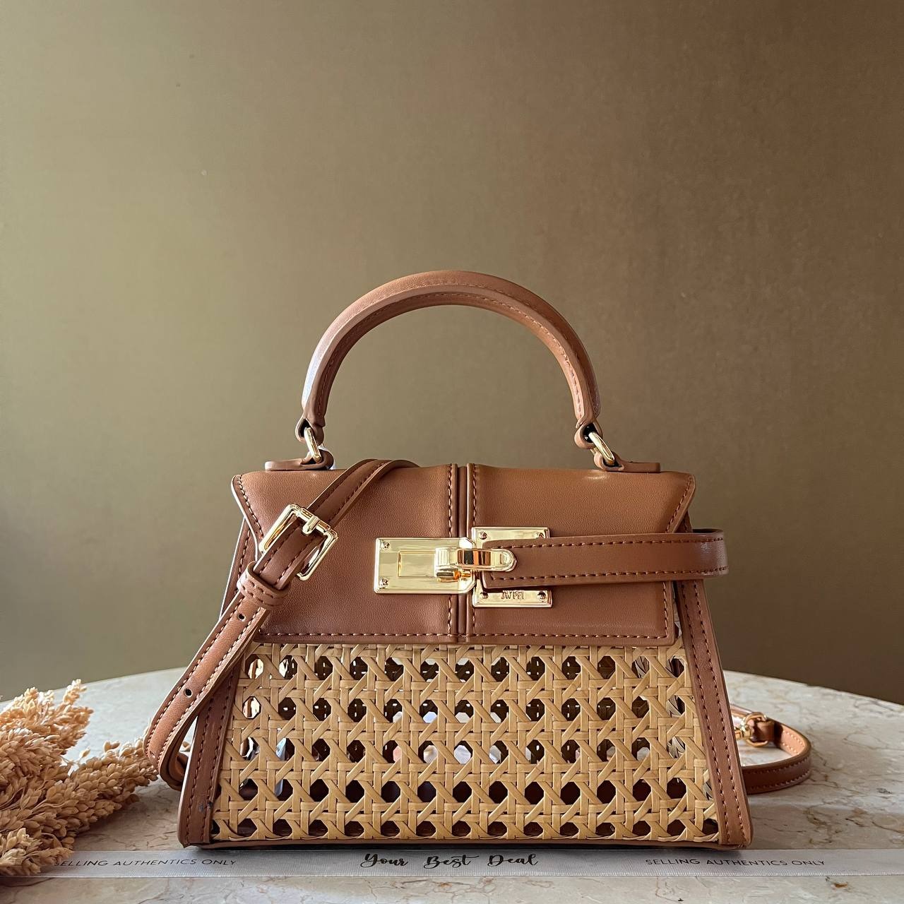 Jw Pei Elise Bamboo Faux Woven Top Handle Bag