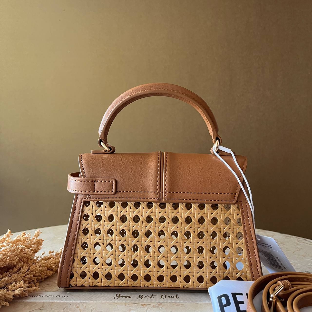 Jw Pei Elise Bamboo Faux Woven Top Handle Bag