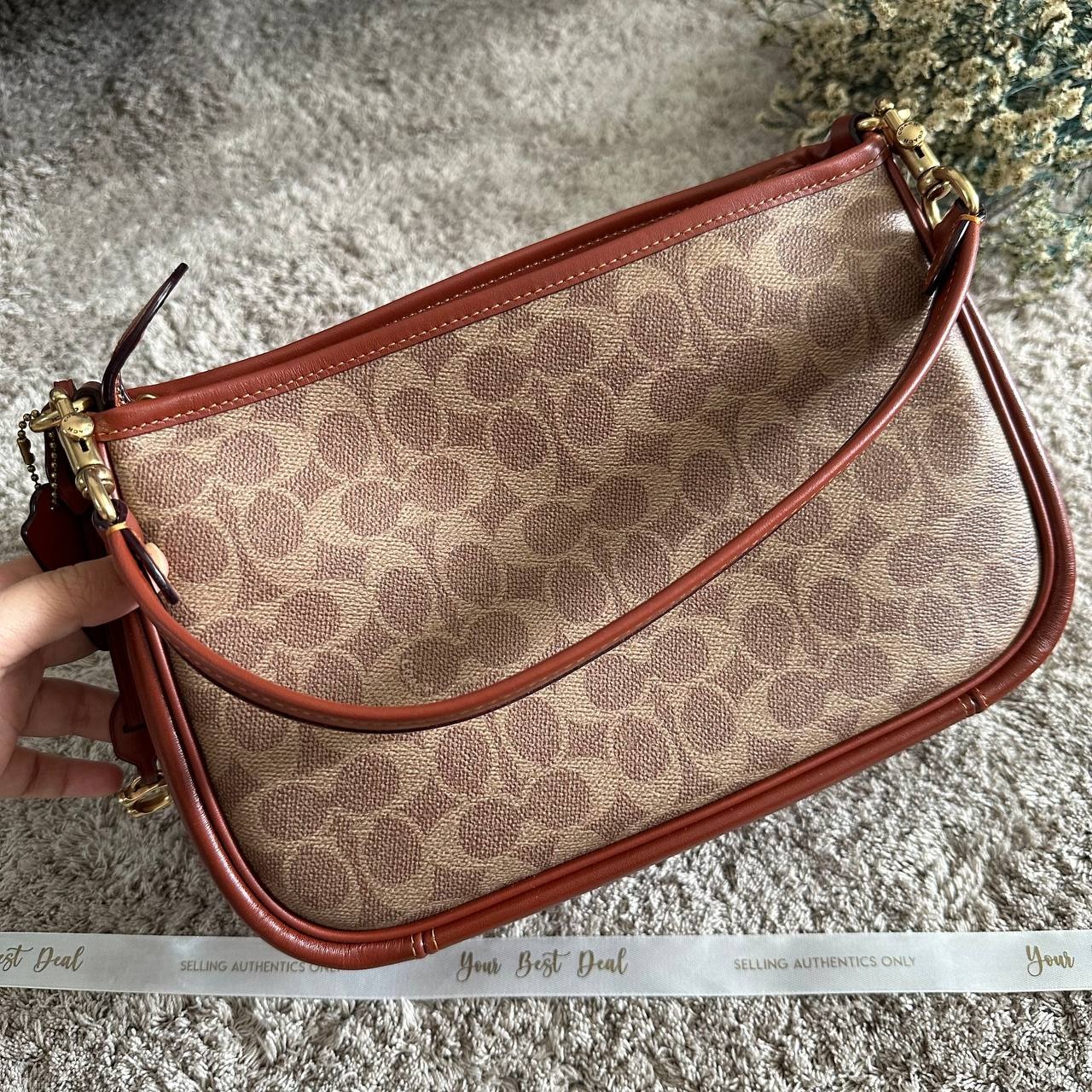 Coach Signature Cary Crossbody Tan Rust