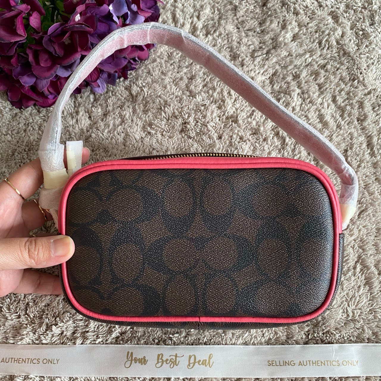 Coach Signature Jamie Wristlet with Varsity Motif