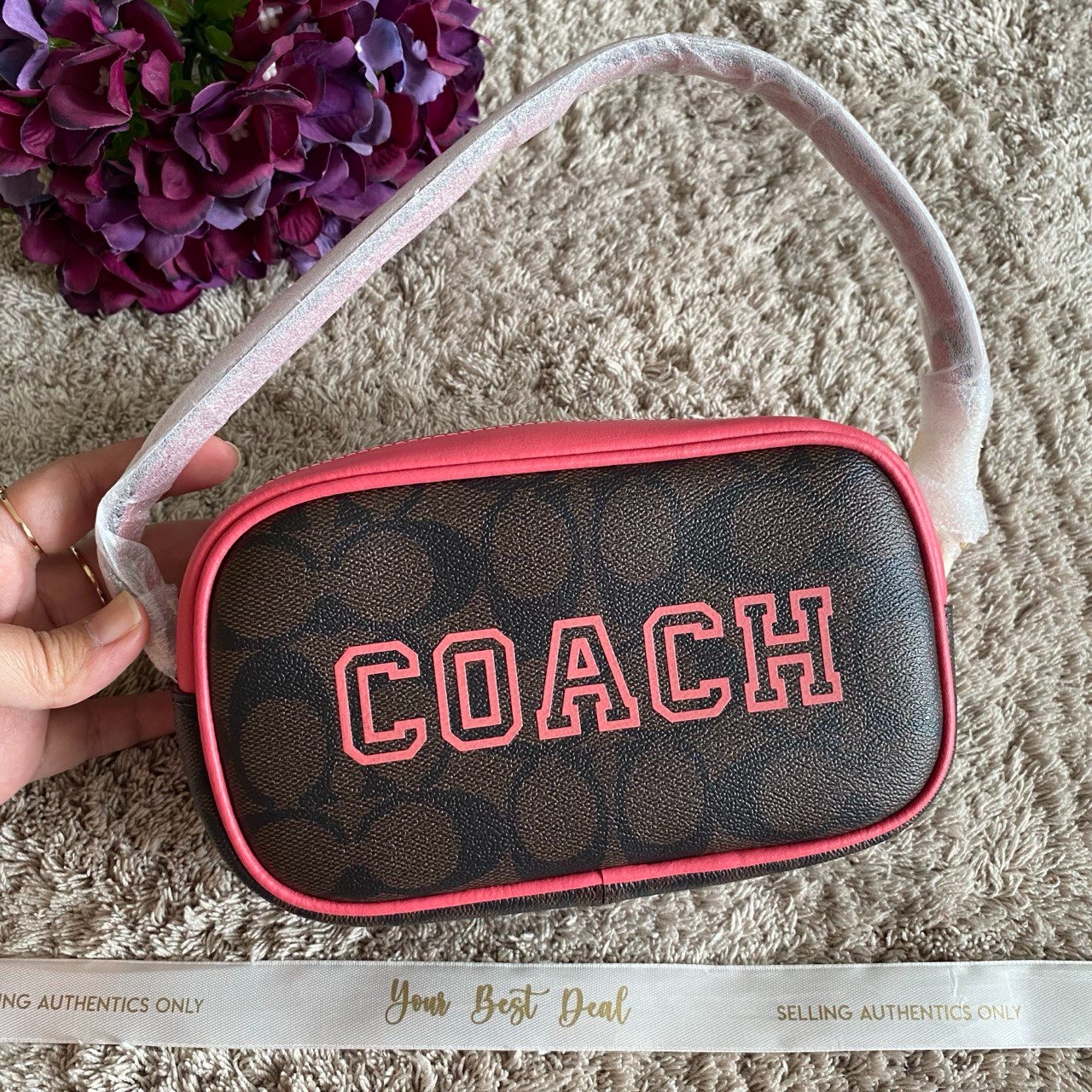 Coach Signature Jamie Wristlet with Varsity Motif