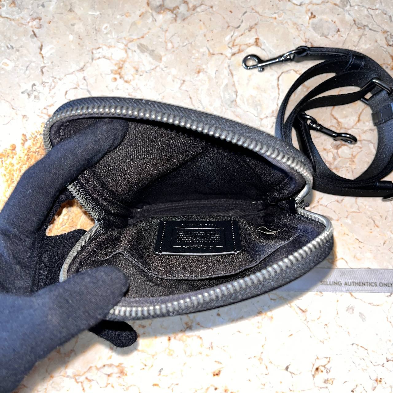 Coach Signature Aden Crossbody Charcoal Black