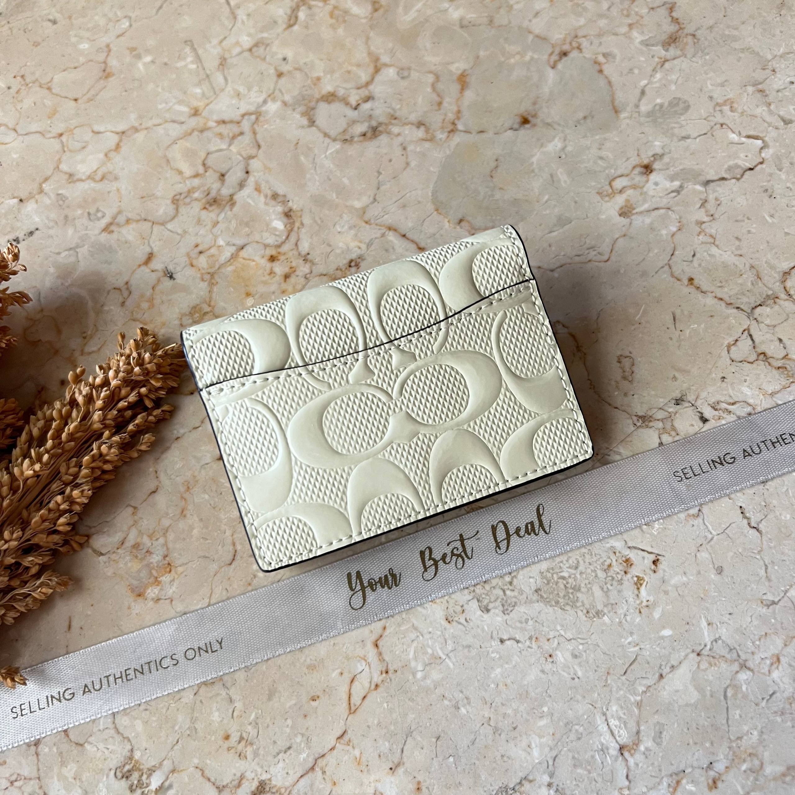 Coach Signature Patent Leather Card Case With Charm