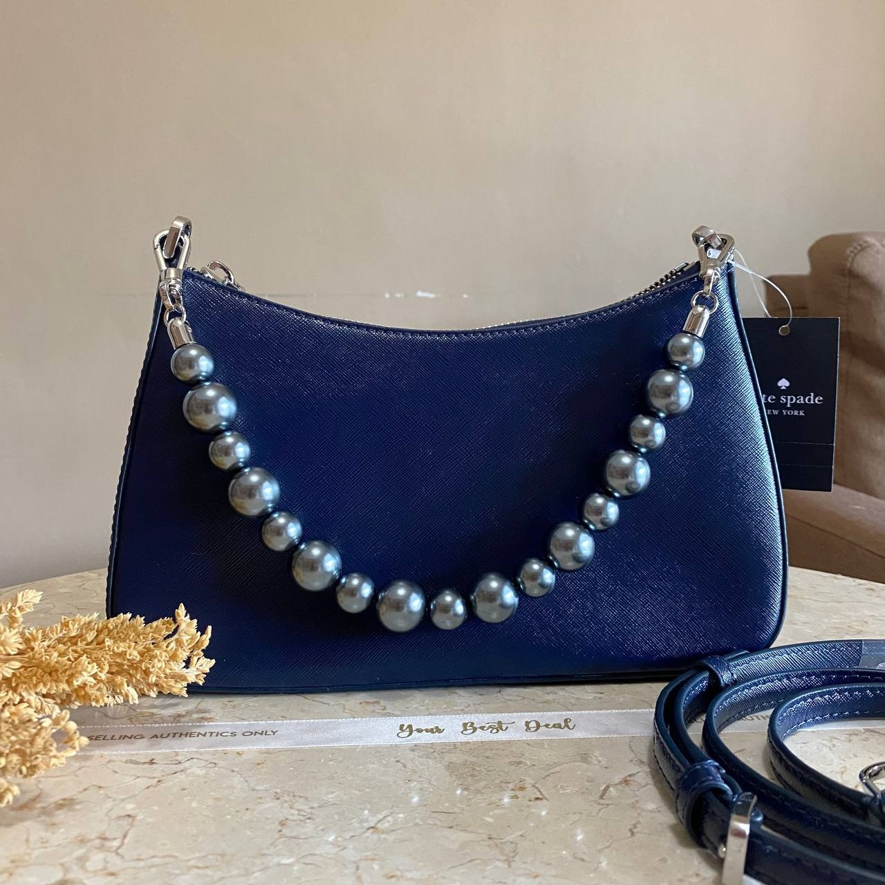 Kate Spade Madison Fux Pearl Medium Convertible Crossbody 