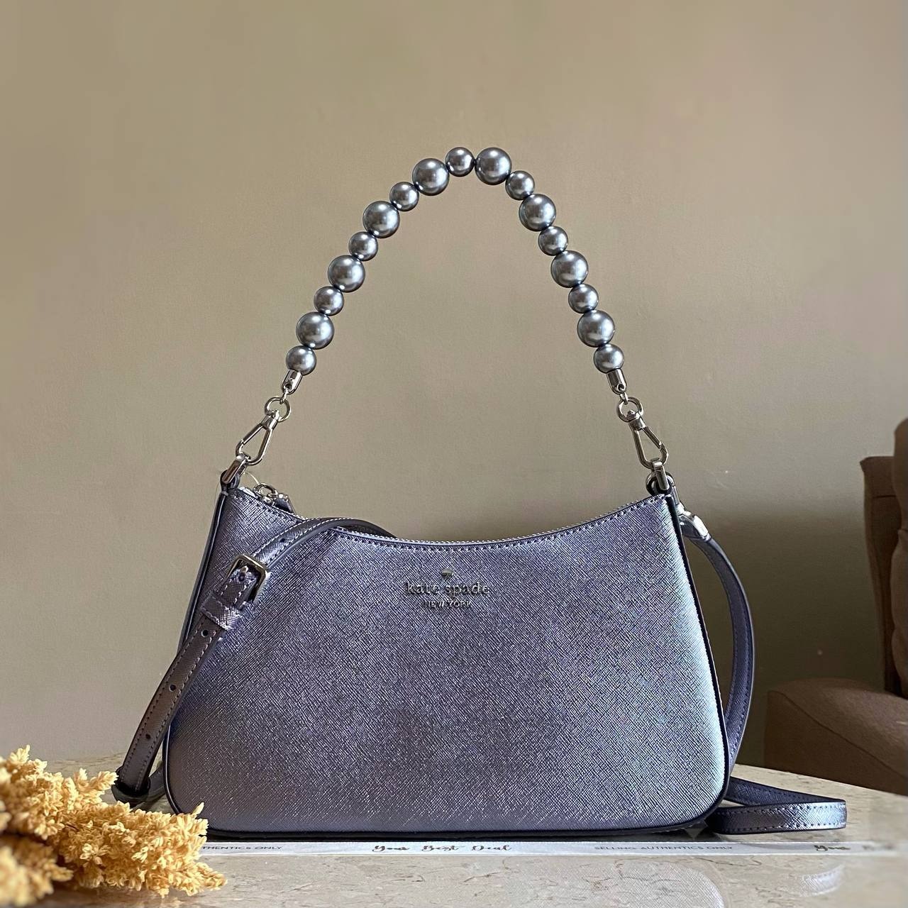 Kate Spade Madison Fux Pearl Medium Convertible Crossbody 