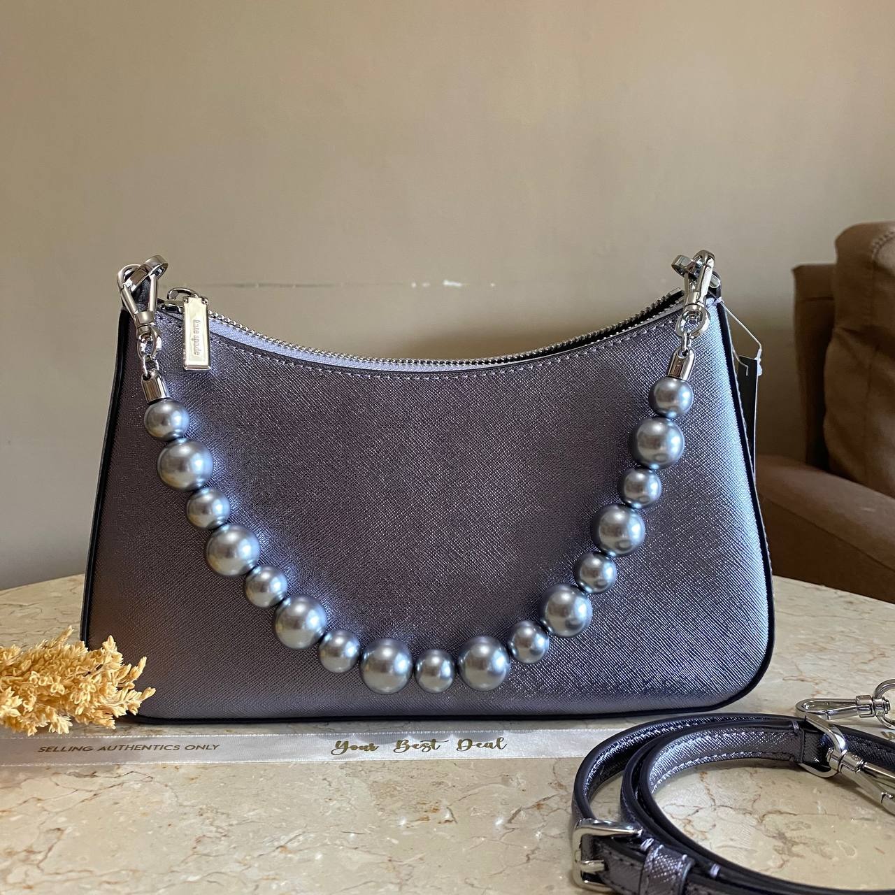 Kate Spade Madison Fux Pearl Medium Convertible Crossbody 