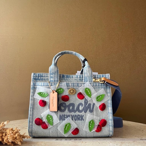 Coach Cargo Tote Bag 20 with Cherry Embroidery