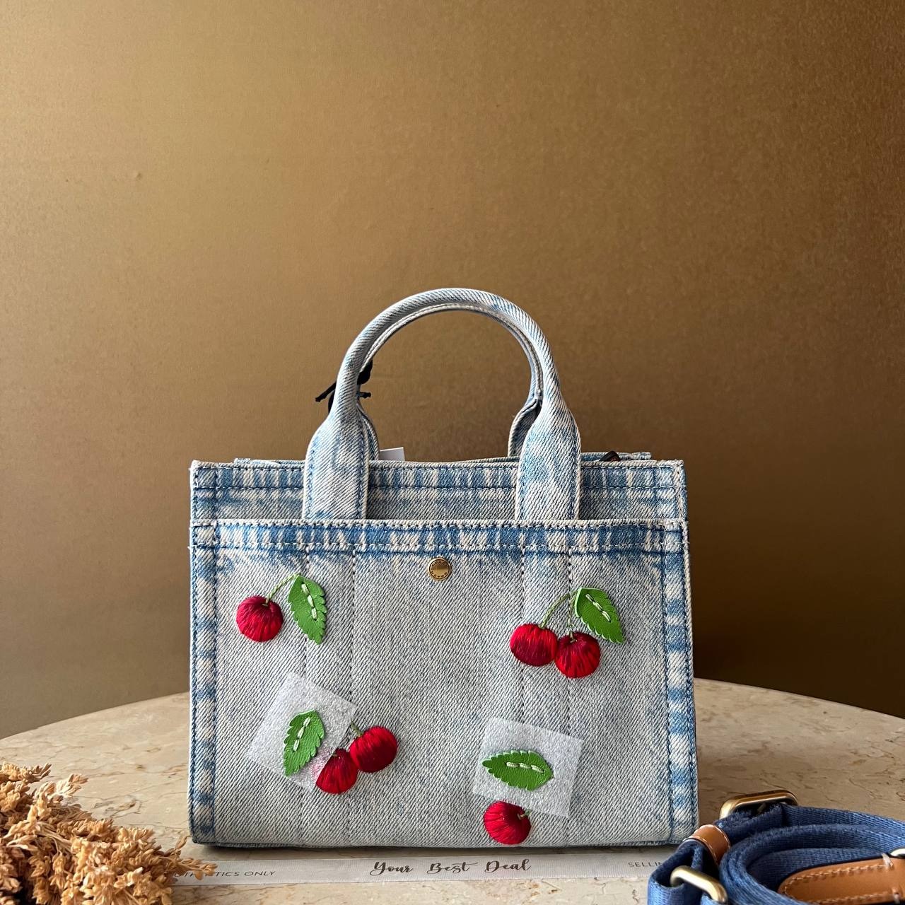 Coach Cargo Tote Bag 20 with Cherry Embroidery