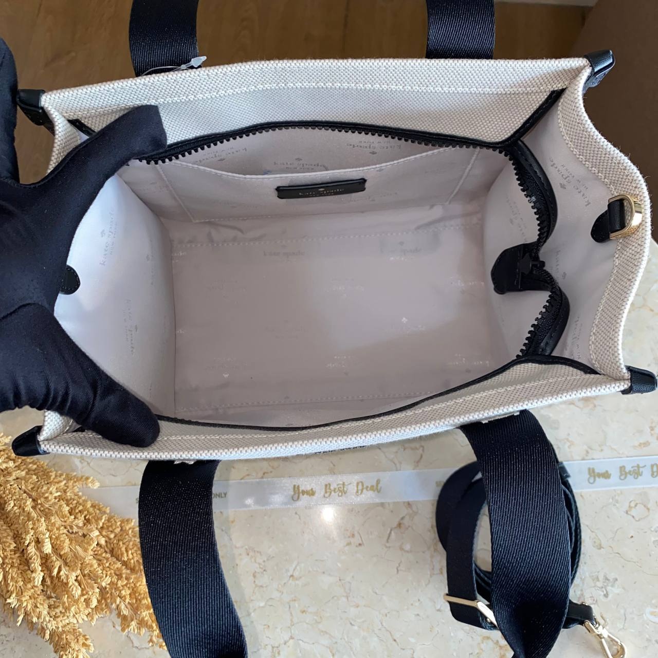 Kate Spade Kip Canvas Small Tote Natural Multi