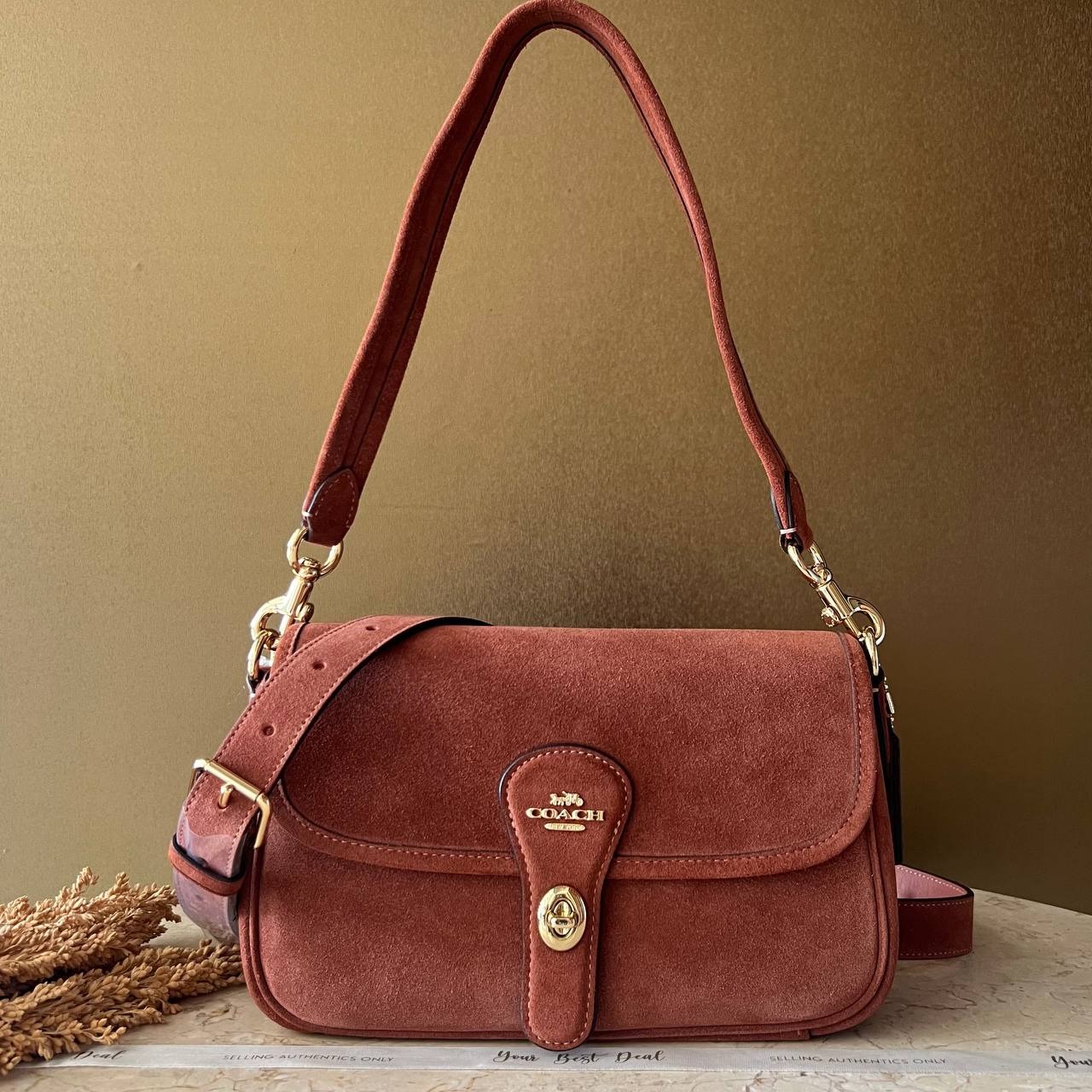 Coach Suede Hadley Shoulder Bag