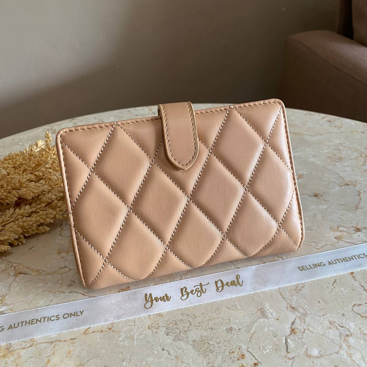 Kate Spade Carey Smooth Quilted Medium Compact Bifold Wallet 