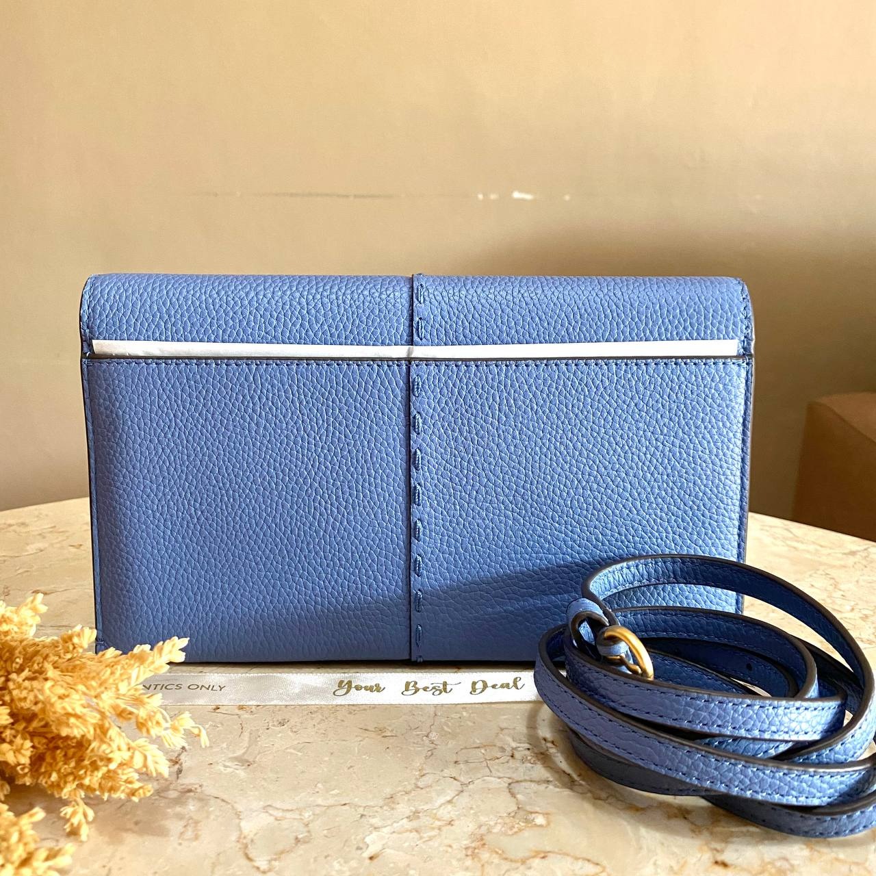 Tory Burch McGraw Crossbody Wallet Bluewood 