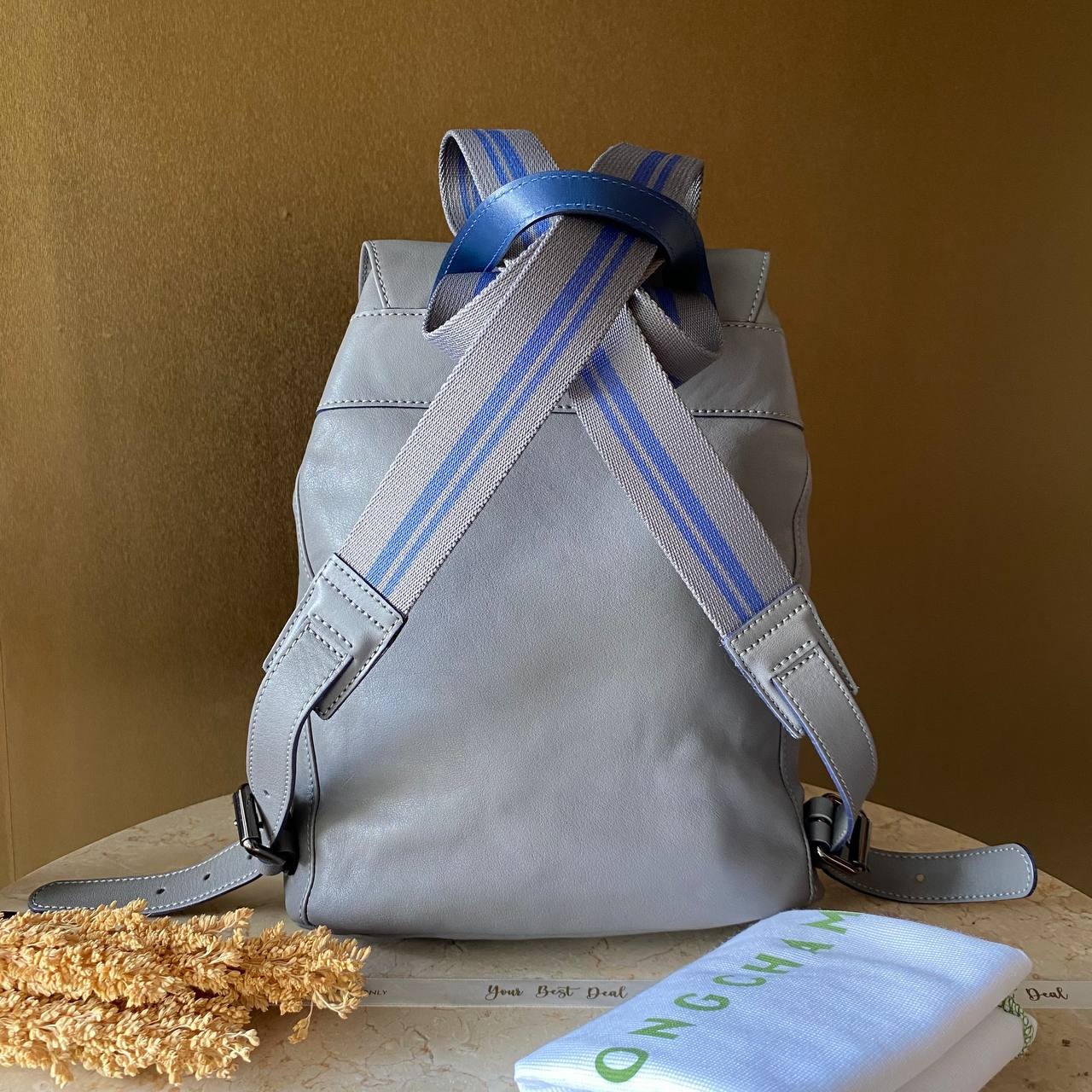 Long Champ Cuir 3D Medium Backpack