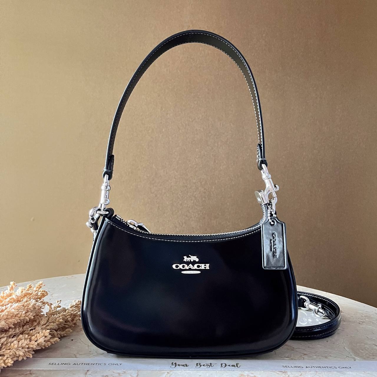 Coach Spazzolato Leather Teri Mini Crossbody Bag