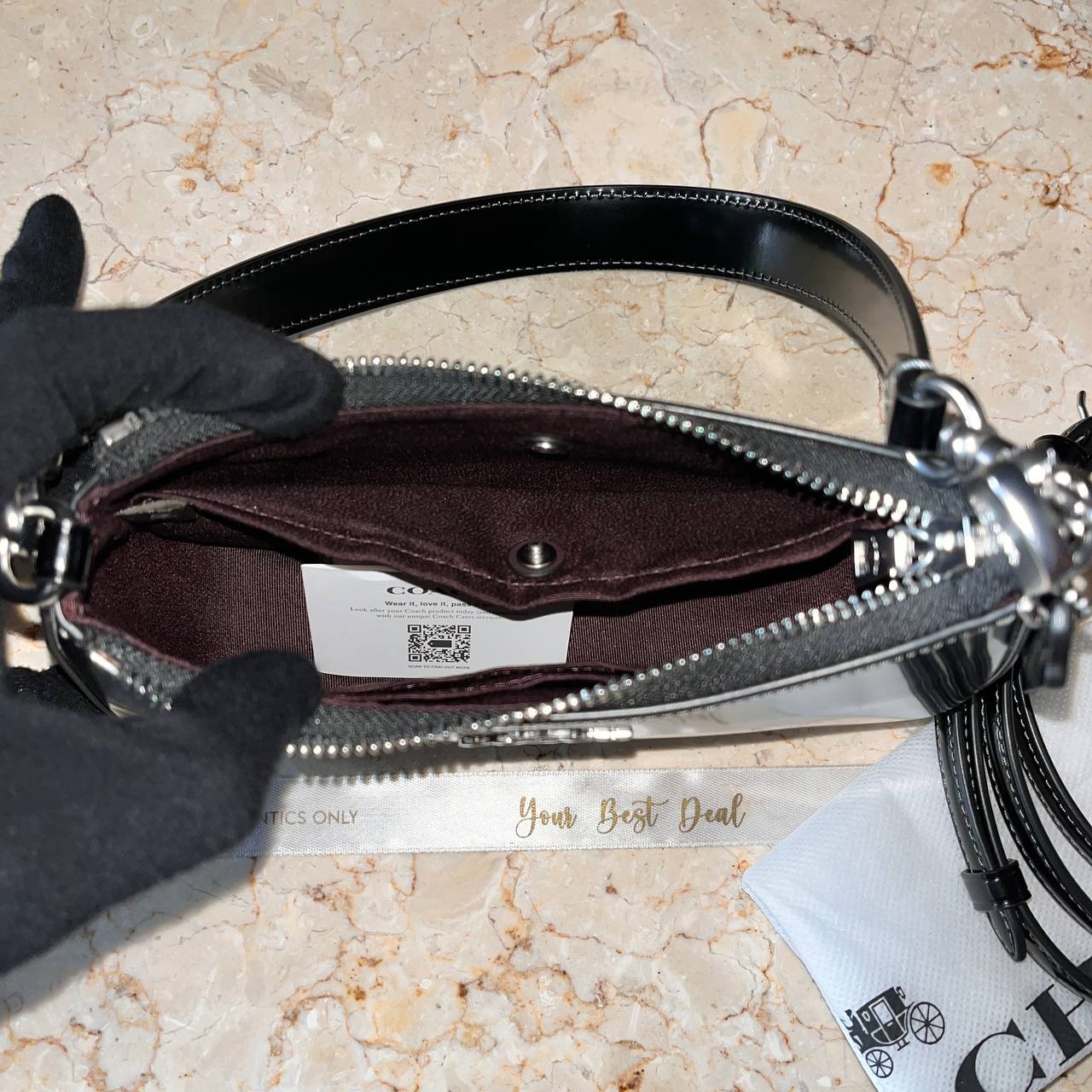 Coach Spazzolato Leather Teri Mini Crossbody Bag
