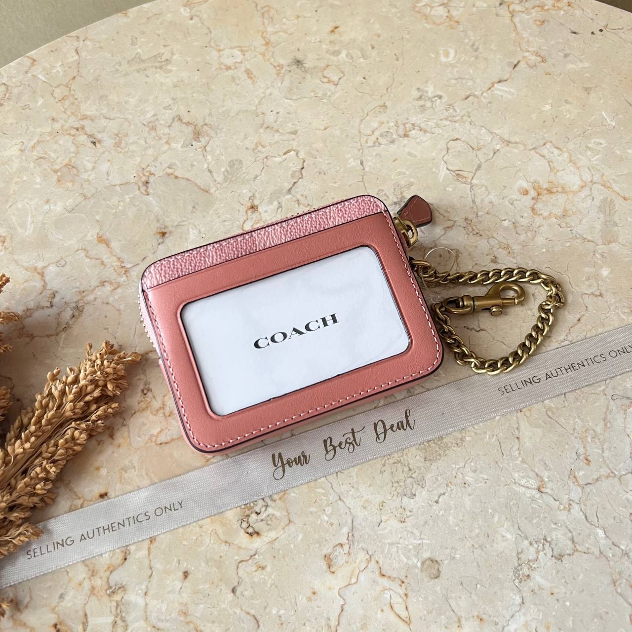 Coach Signature Essential Chain Card Case