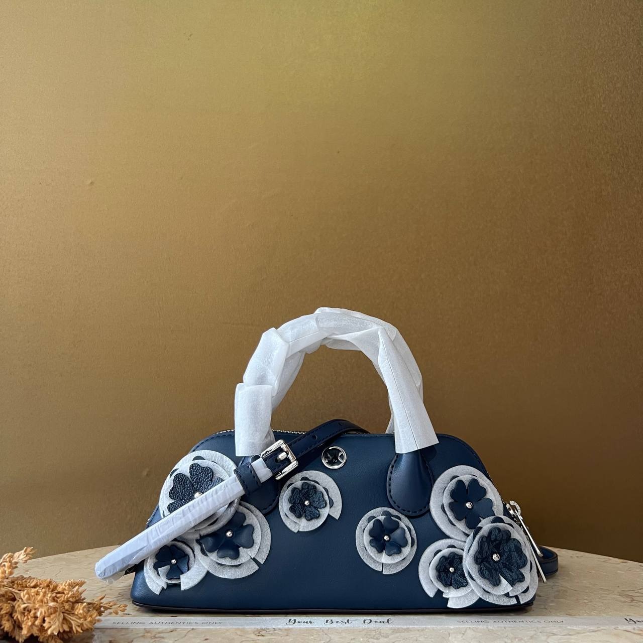 Coach Etta Small Flap Shoulder Bag with Floral Applique