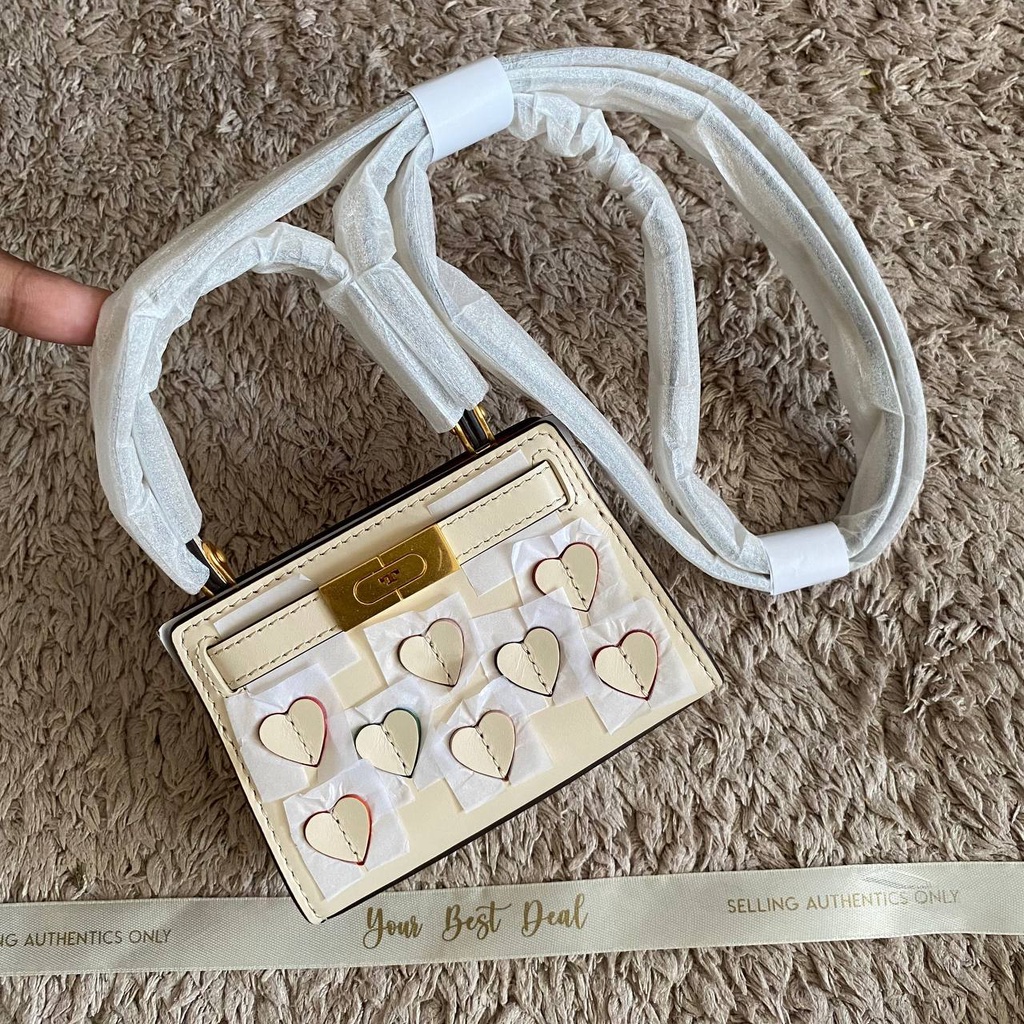 Tory Burch Lee Radziwill Appligue Nano Bag New Cream