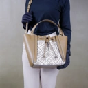 Tory Burch McGraw Monogram Jacquard Draw Satchel