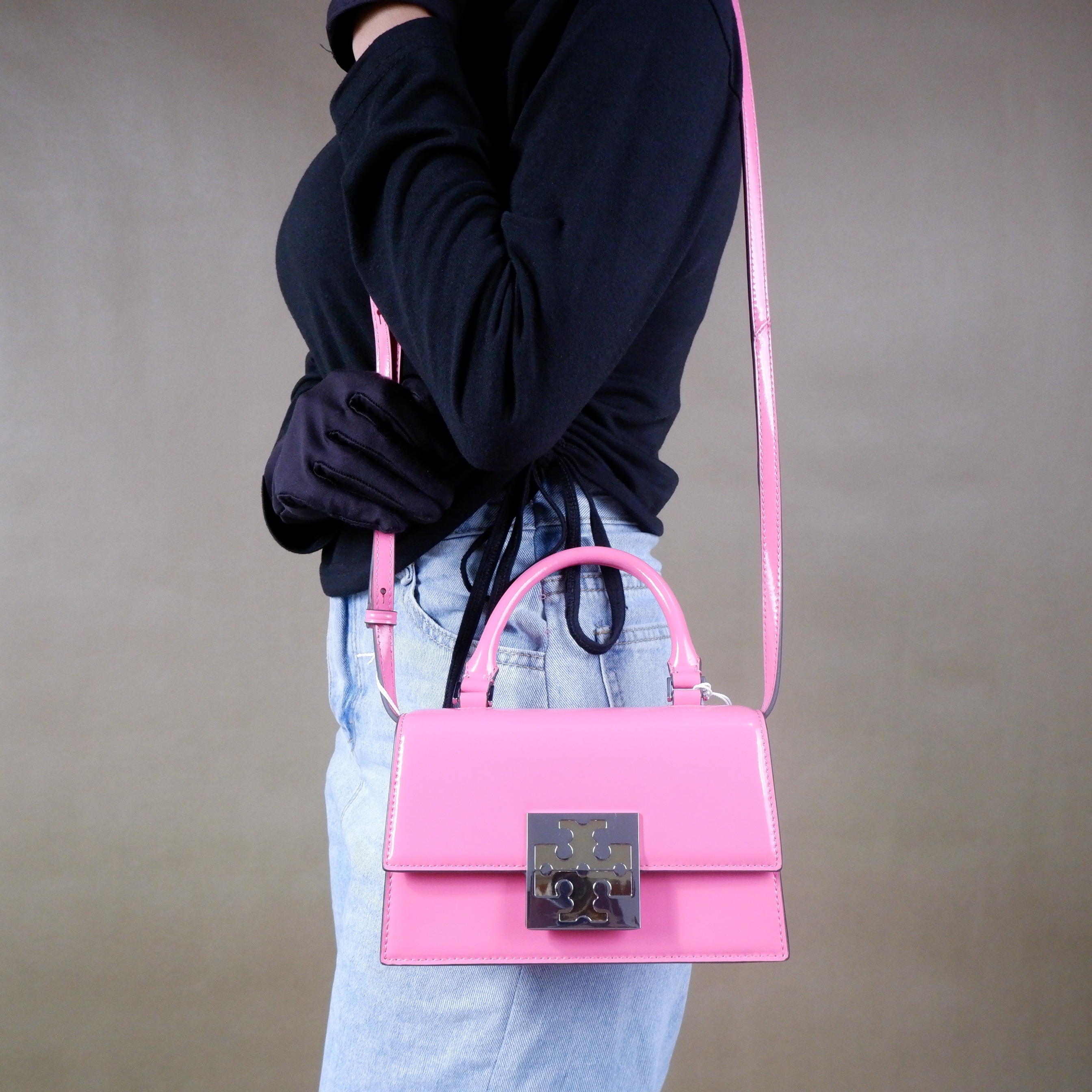 Tory Burch Bon Bon Mini Top Handle Watermelon Pink