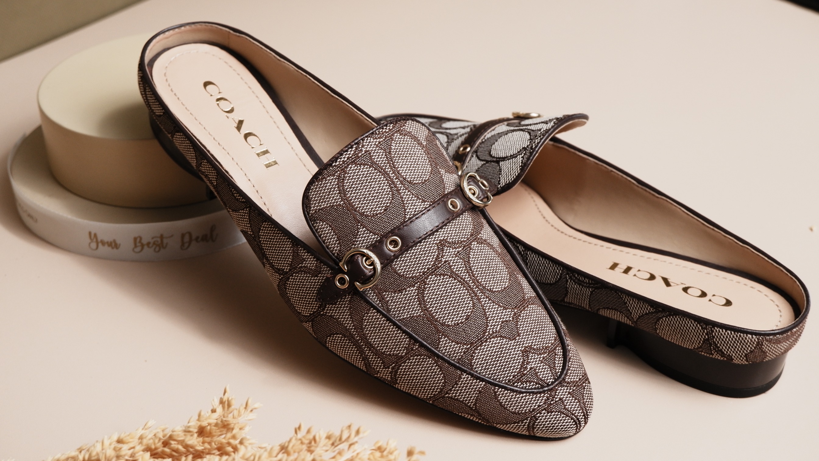 Coach Irene Mules Jacquard Brown 