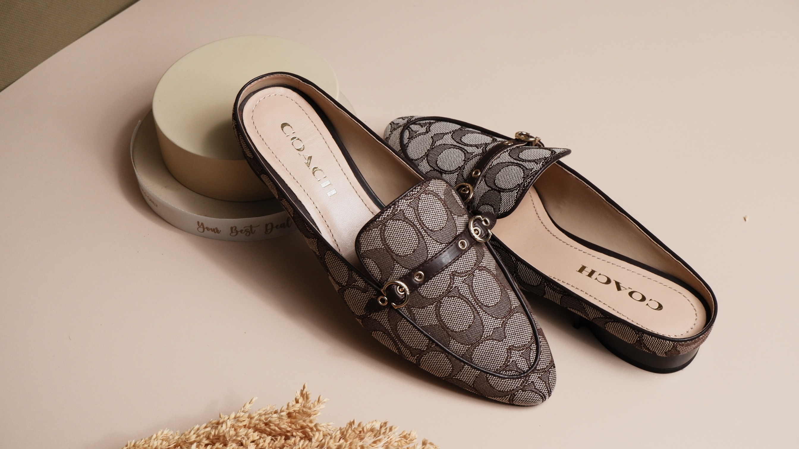Coach Irene Mules Jacquard Brown 