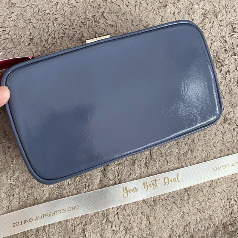 Kate Spade Tonight Crinkle Patent Clutch Crossbody BassBlue