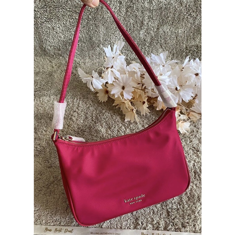 Kate Spade Sam Nylon Shoulder Bag Vermilion