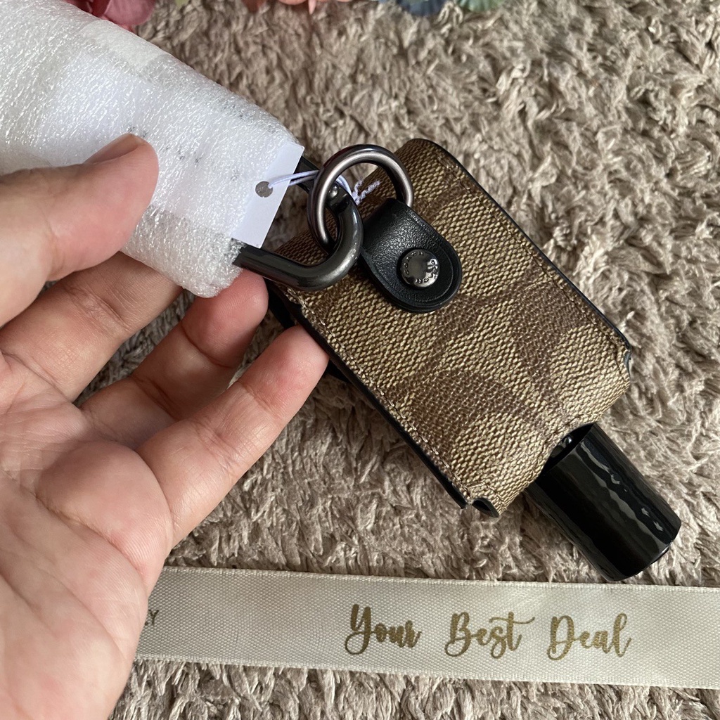 Coach Signature Hand Sanitizer Holder Khaki