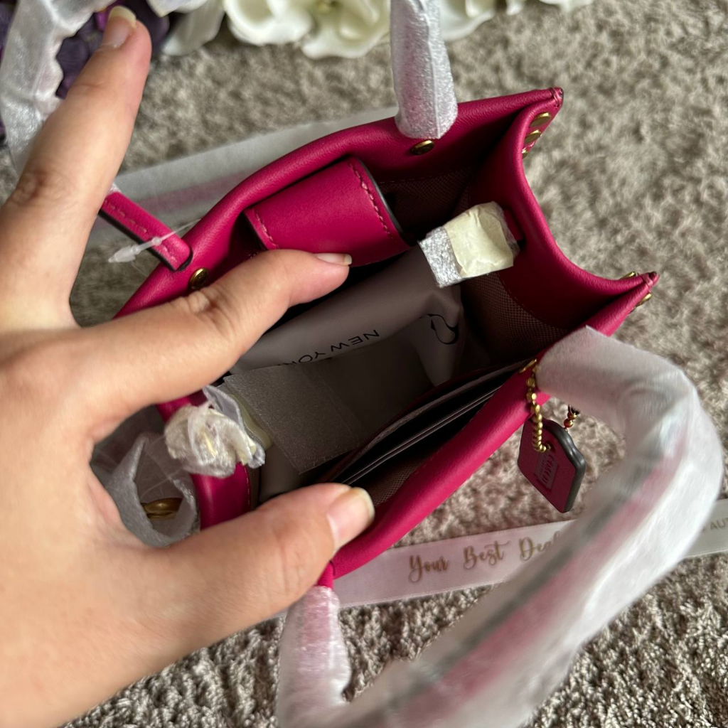 Coach Mini Cashin Tote With Crystal Rivest 