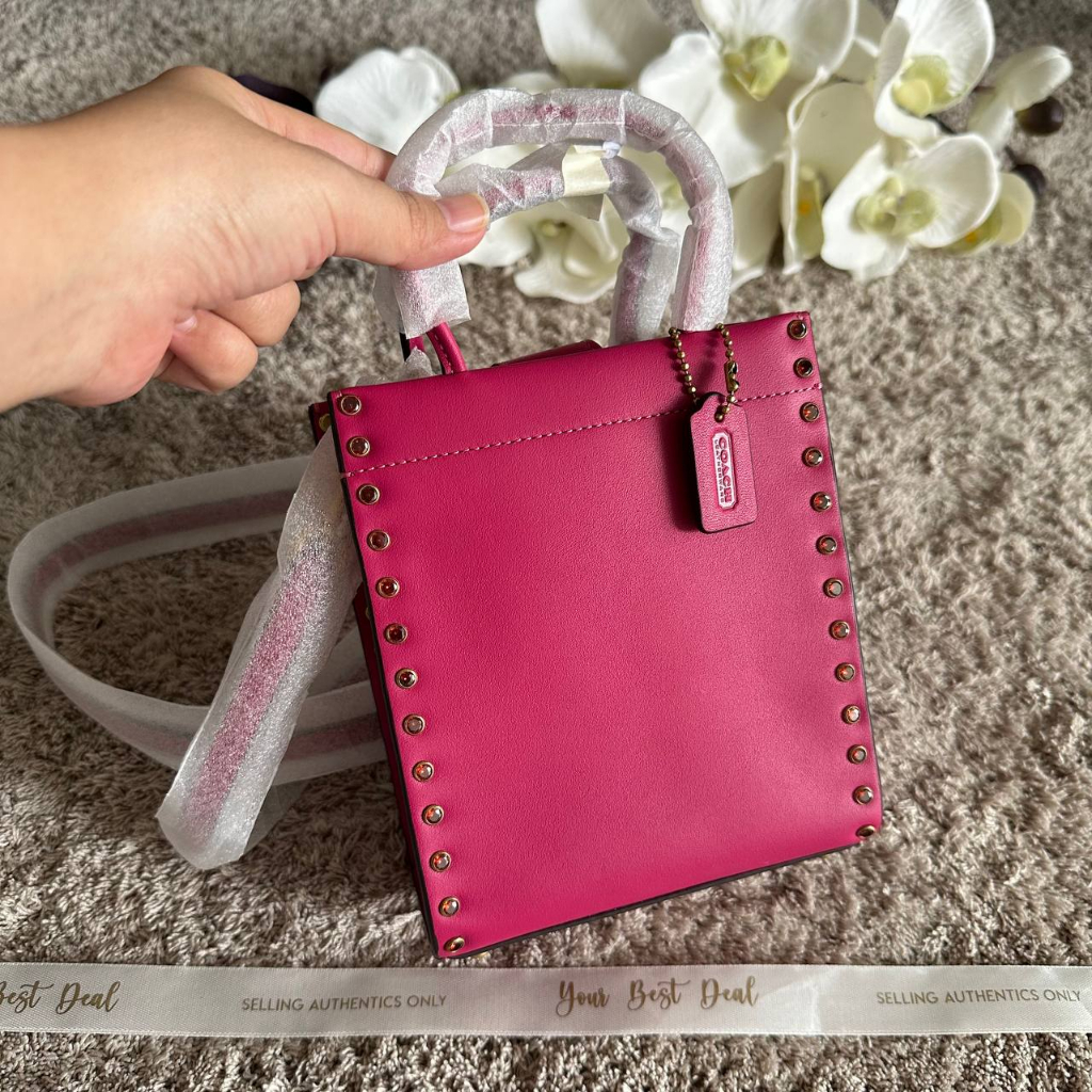 Coach Mini Cashin Tote With Crystal Rivest 