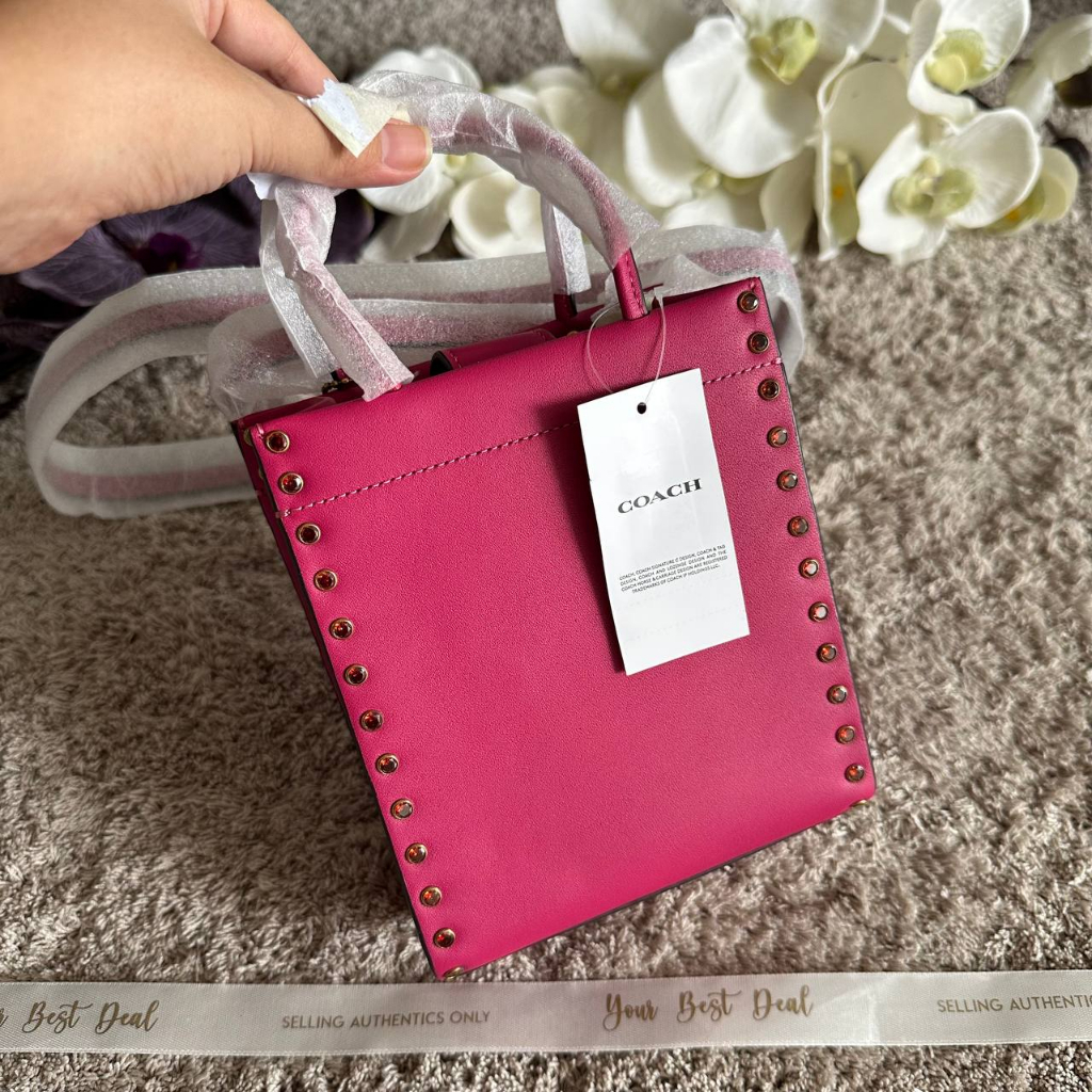 Coach Mini Cashin Tote With Crystal Rivest 
