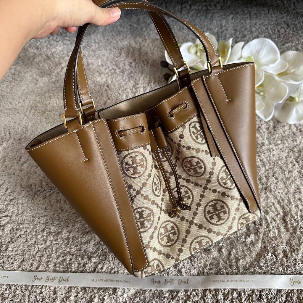 Tory Burch McGraw Monogram Jacquard Draw Satchel