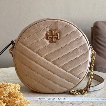 Tory Burch Kira Chevron Circle bag Crossbody Devon Sand