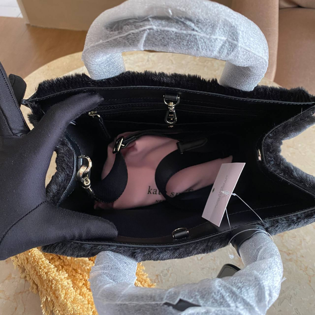 Kate Spade Manhattan Fauxfur Mini Tote Black