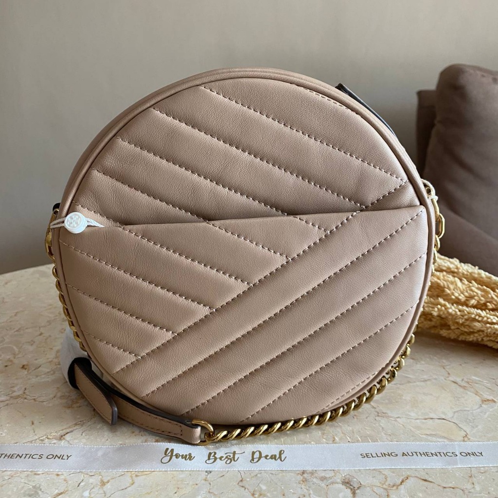 Tory Burch Kira Chevron Circle bag Crossbody Devon Sand
