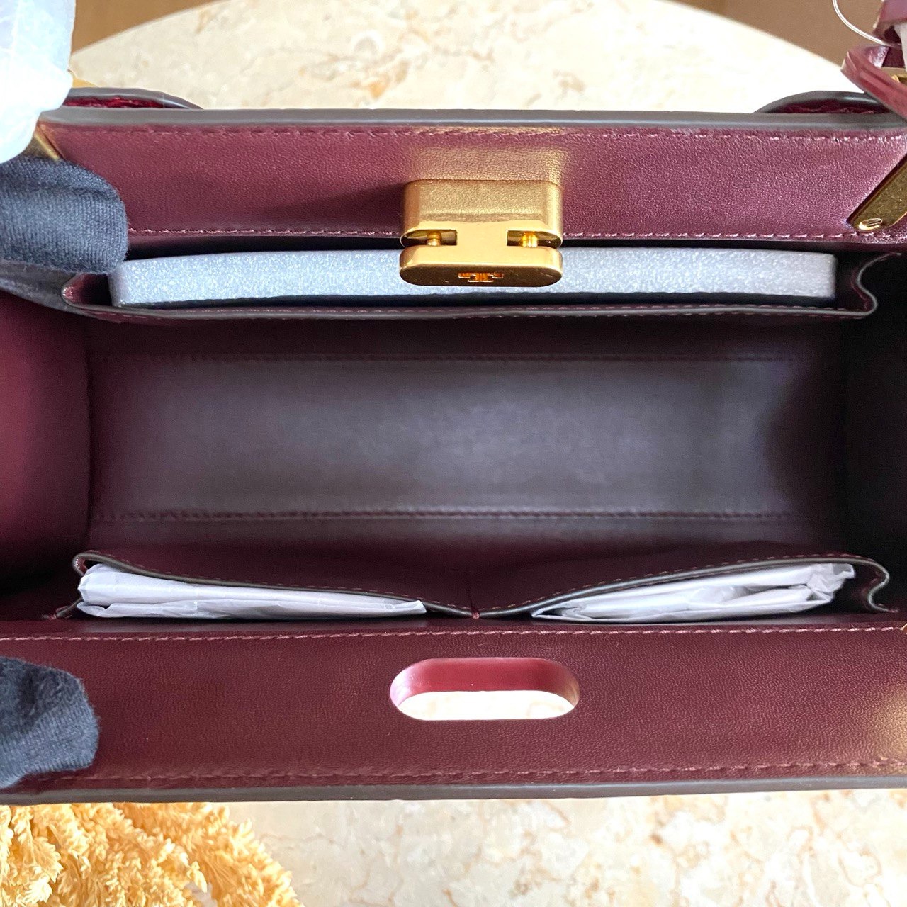 Tory Burch Lee Radziwill Small Croco Embossed Roma Red