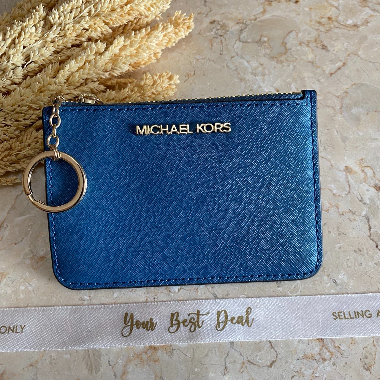 Michael Kors Jet Set Travel Coin Pouch With ID Chambray