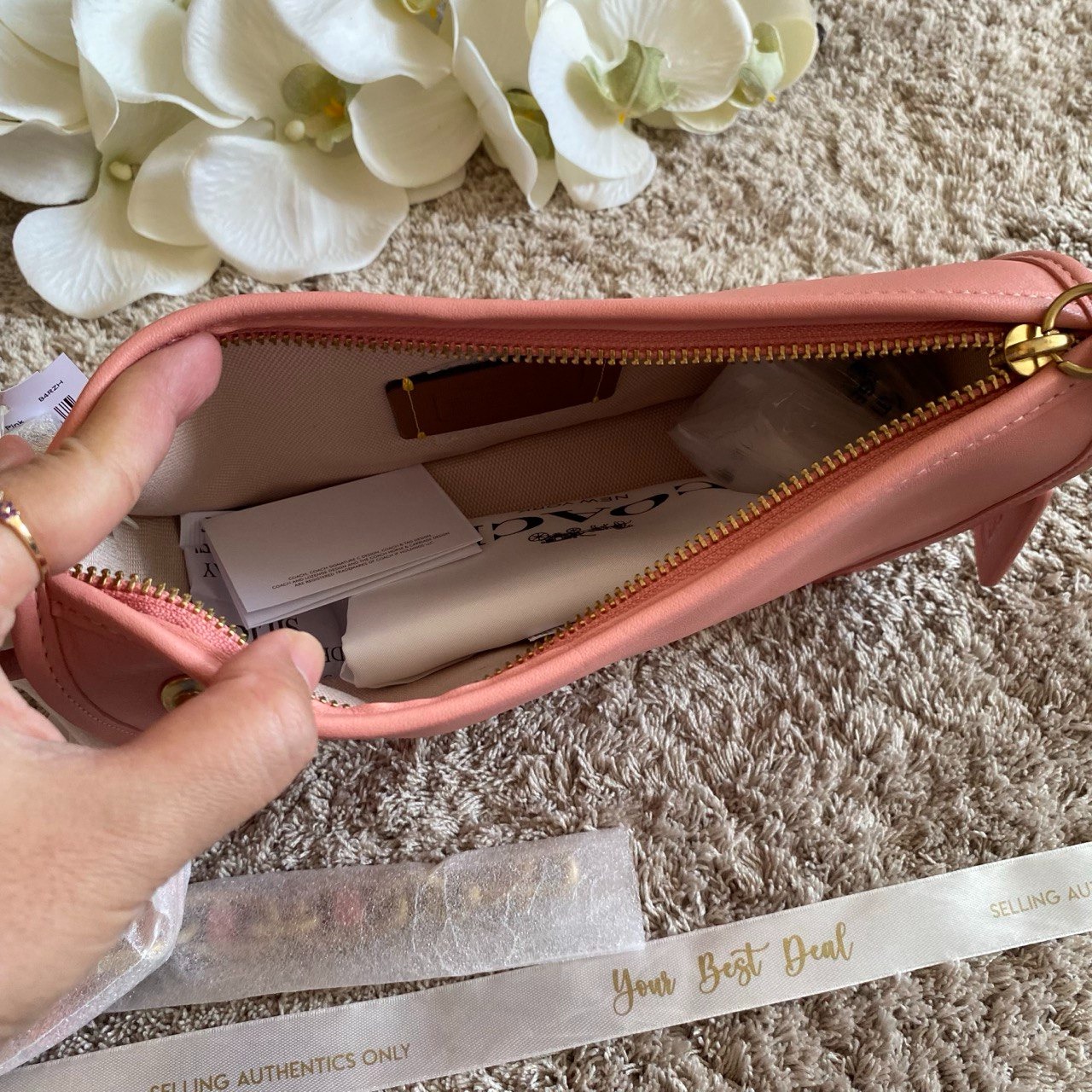 Coach Swinger with Chain Candy Pink