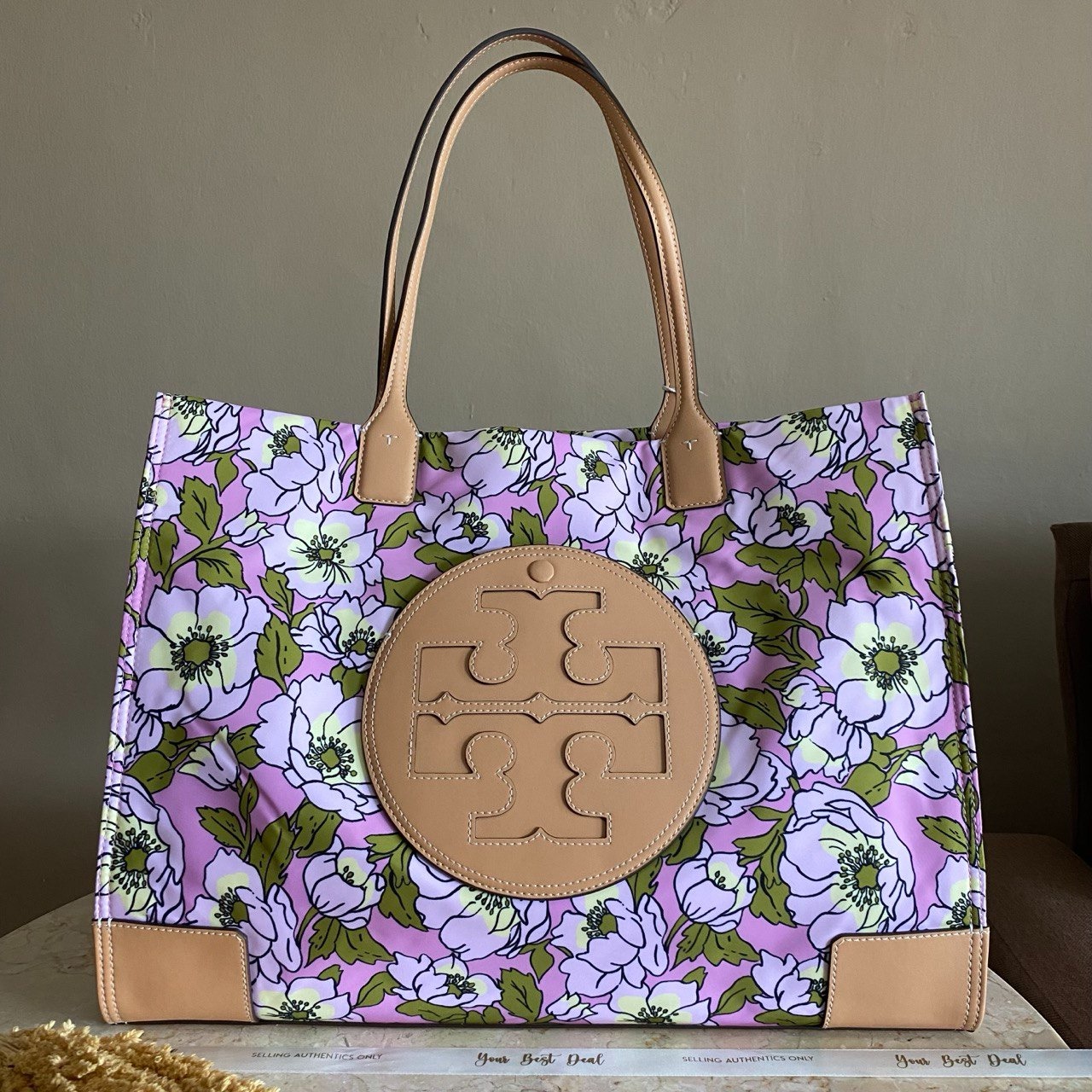 Tory Burch Ella Printed Tote Aster Pink