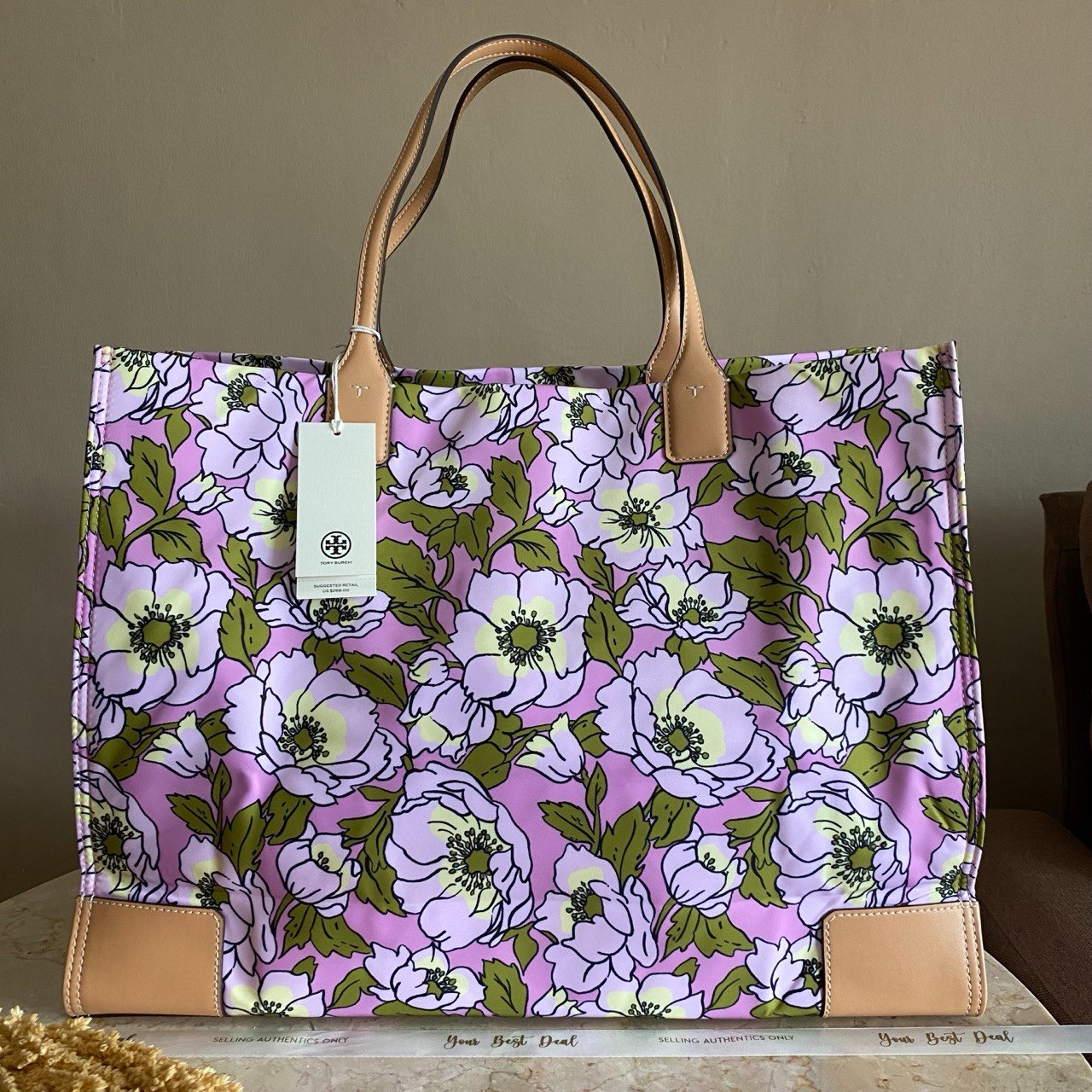 Tory Burch Ella Printed Tote Aster Pink