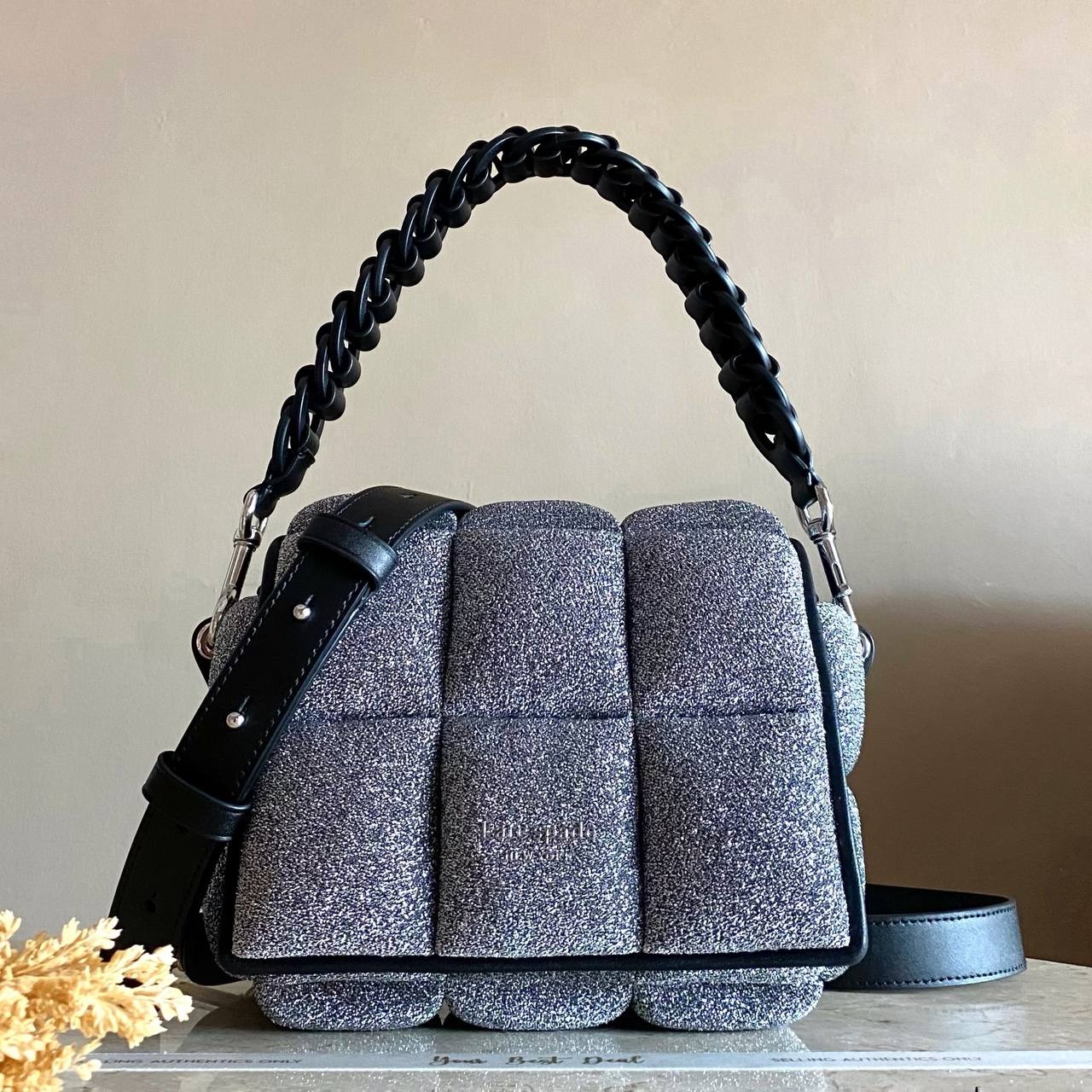 Kate Spade Boxxy Metalic Crossbody Silver