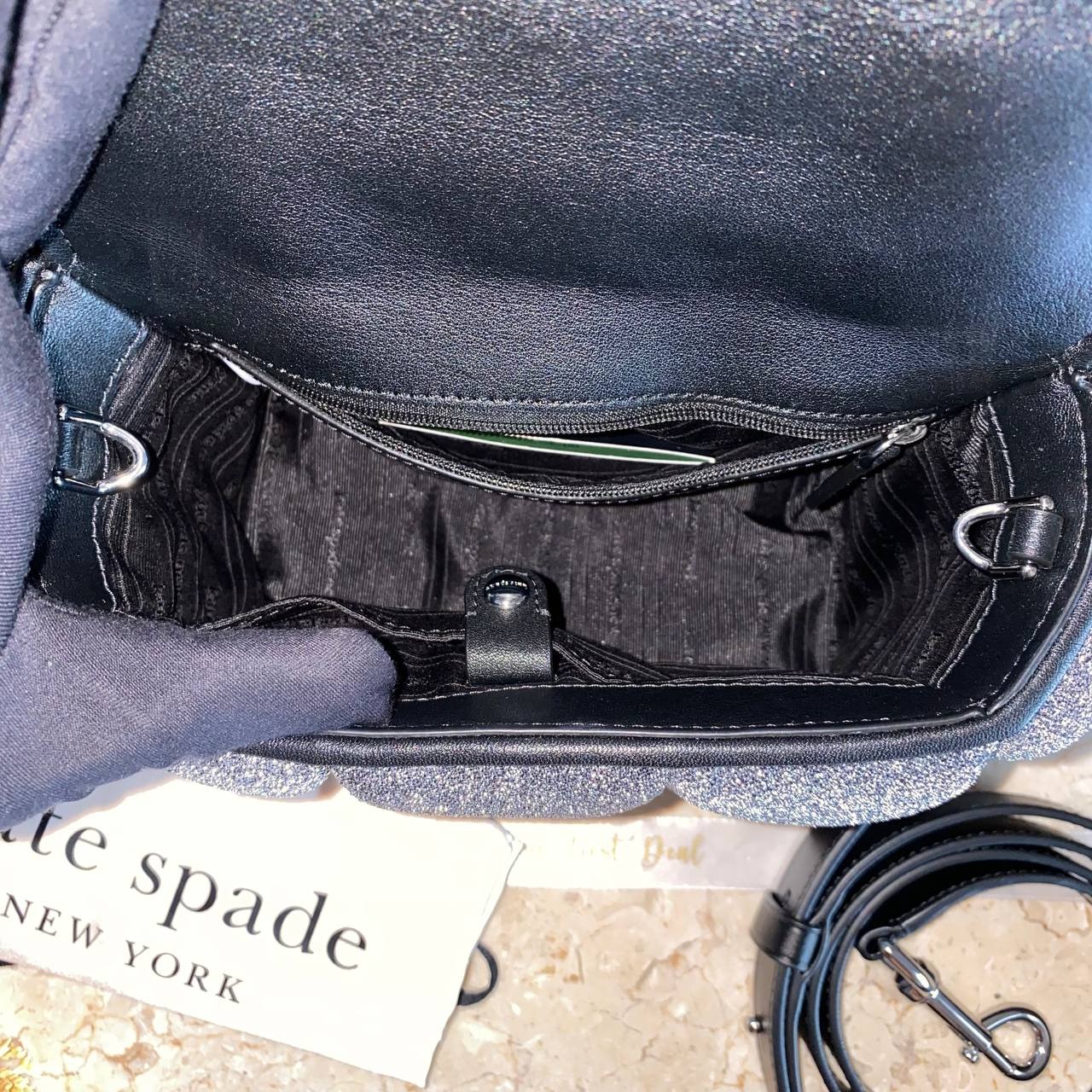 Kate Spade Boxxy Metalic Crossbody Silver