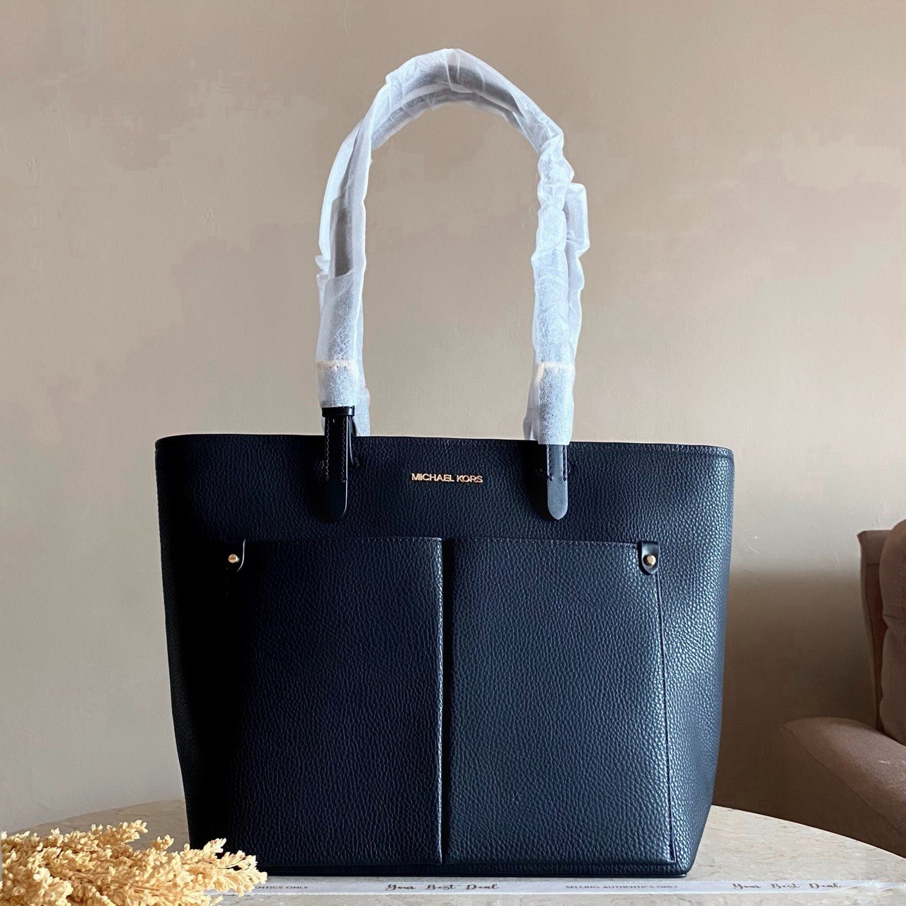 Michael Kors Jet Set Travel Medium Double Pocket Tote Black