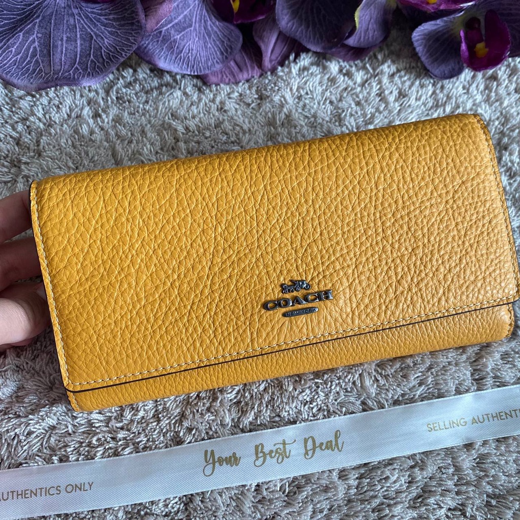 Coach Slim Trofold Wallet Buttercup