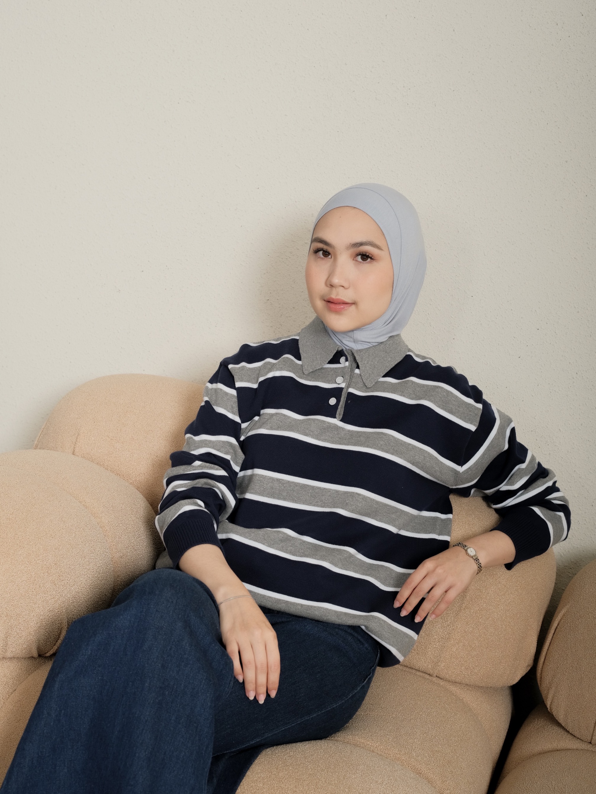 ASLEY KNIT TOP - NAVY